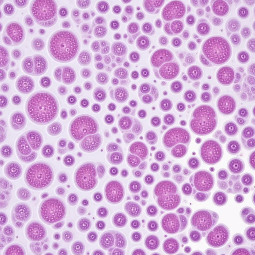 Beige fat cells, packed with many small fat droplets
