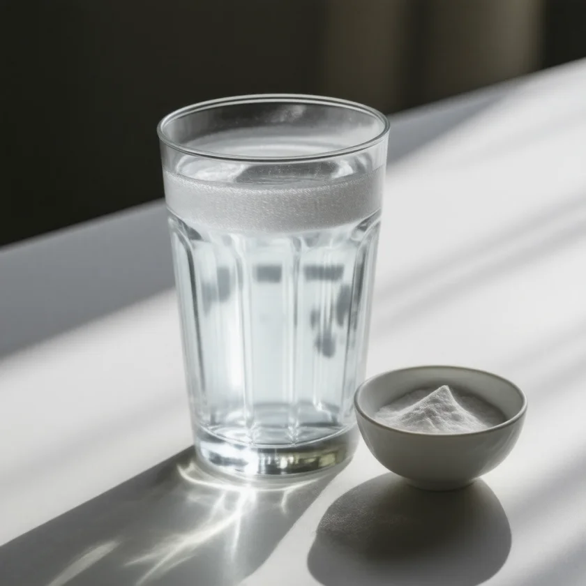 Creatine monohydrate stirred into water