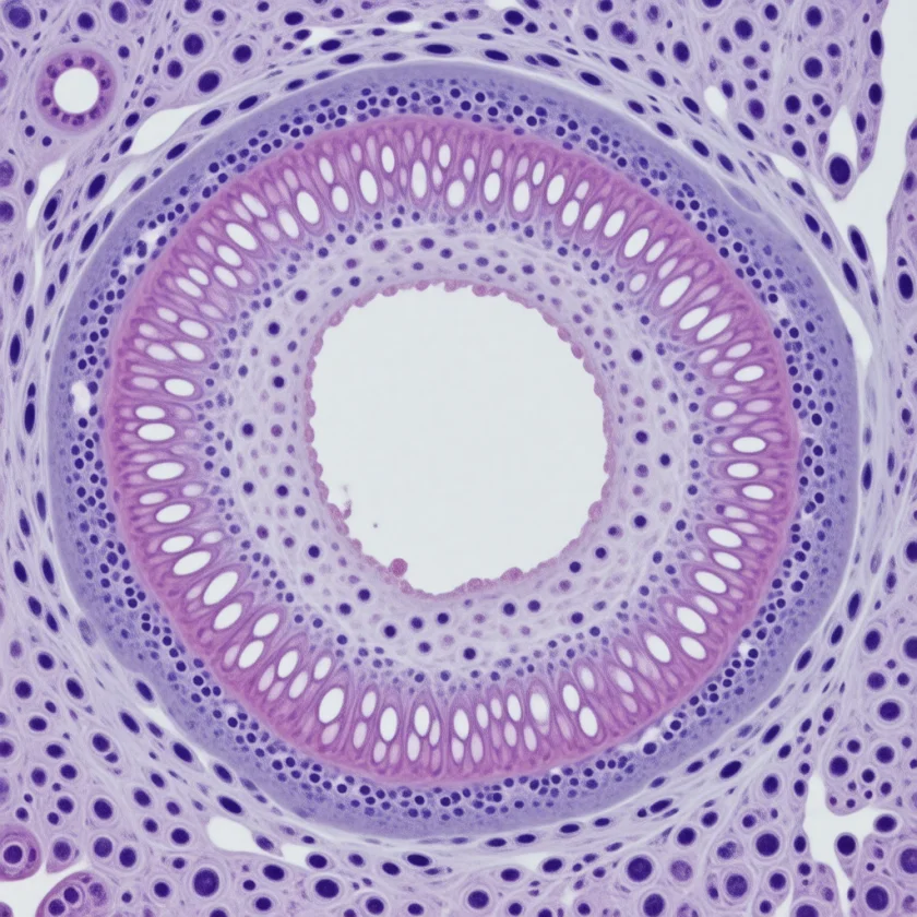 A pancreatic islet, where insulin is made