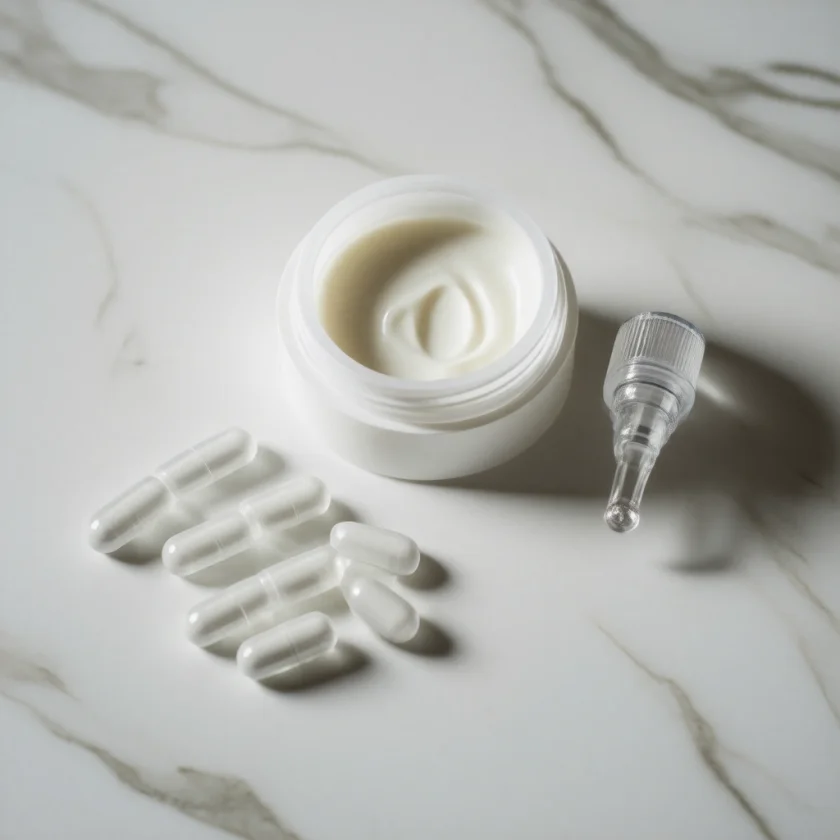 Creams, capsules and drops, three forms of hyaluronic acid