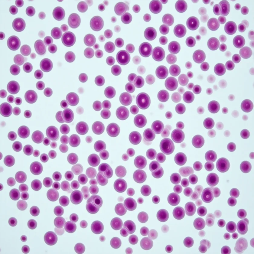 White blood cells in inflamed joint fluid