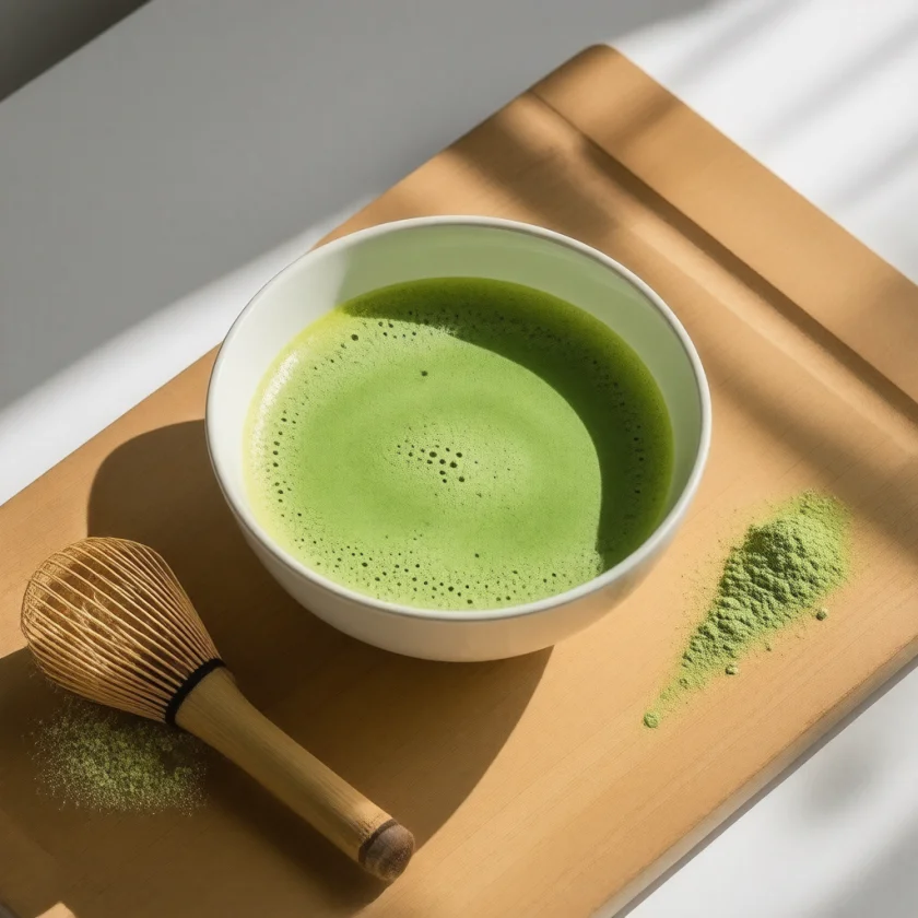 Matcha, a powdered shade-grown green tea
