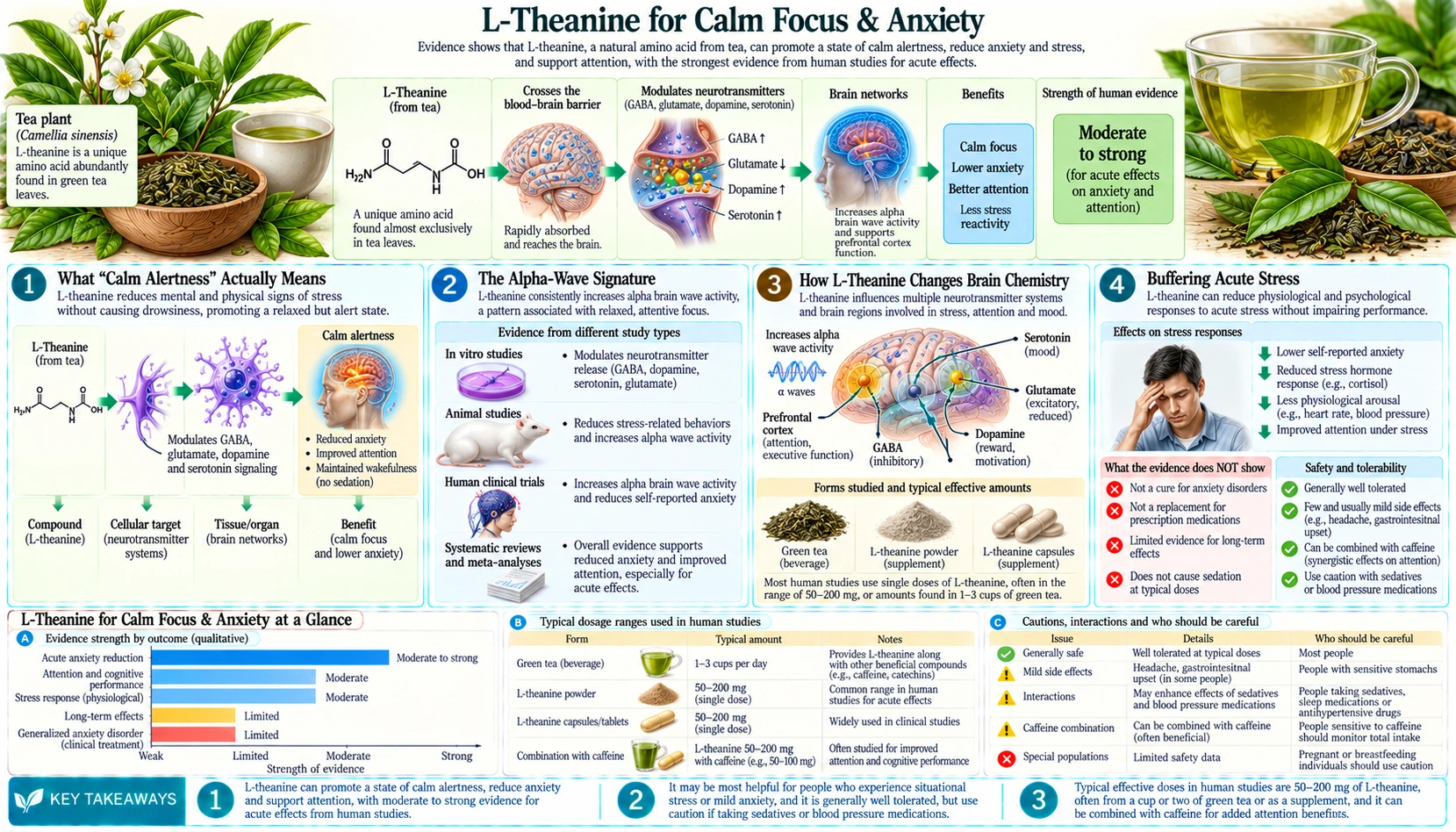 Calm Focus and Anxiety — scientific infographic poster