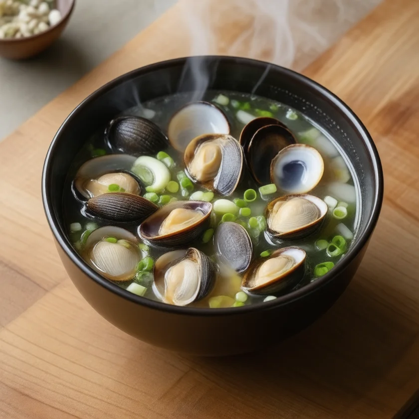 Shijimi clam miso soup; shellfish carry small amounts of ornithine