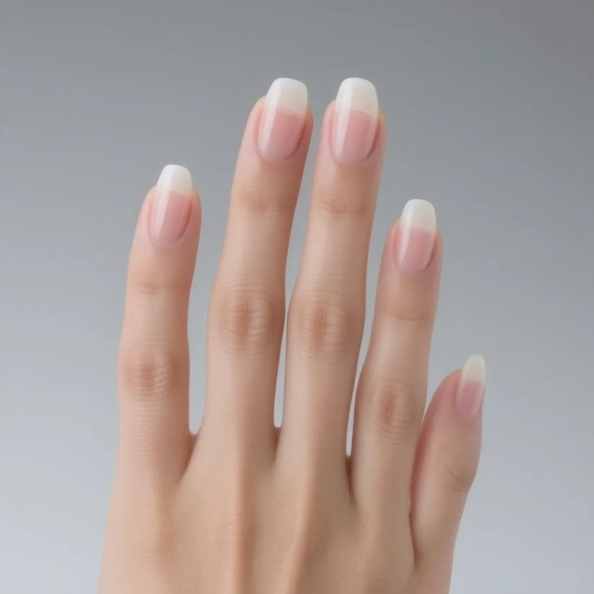 Brittle fingernails splitting into layers
