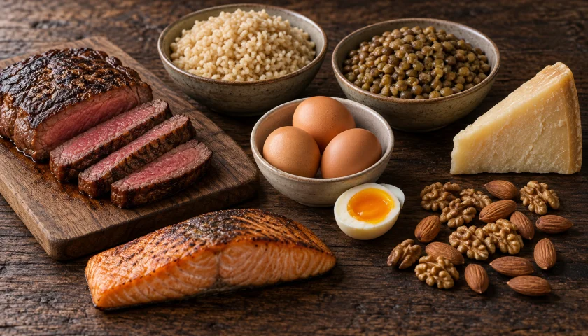 Protein foods that supply glutamate and branched-chain amino acids
