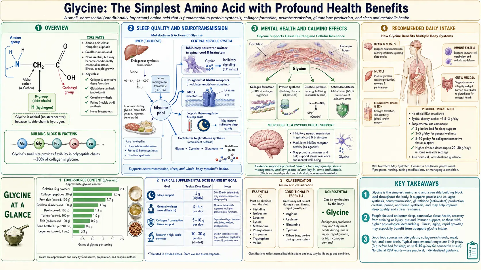 Glycine — scientific infographic poster