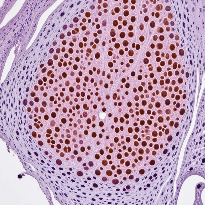 Pigmented dopamine nerve cells in the midbrain