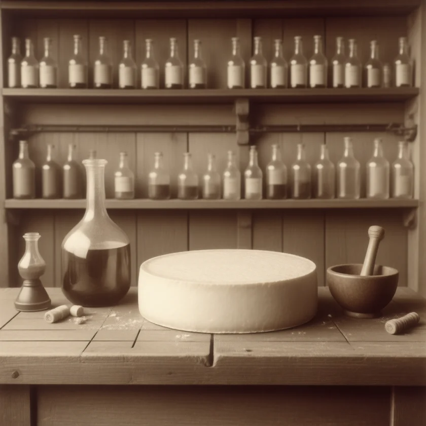 Cheese in an early laboratory, where tyrosine was found