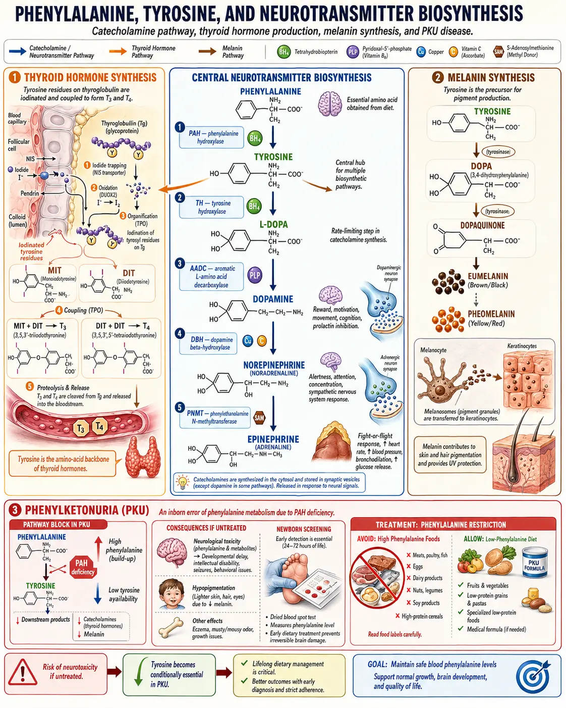 Tyrosine catecholamine pathway