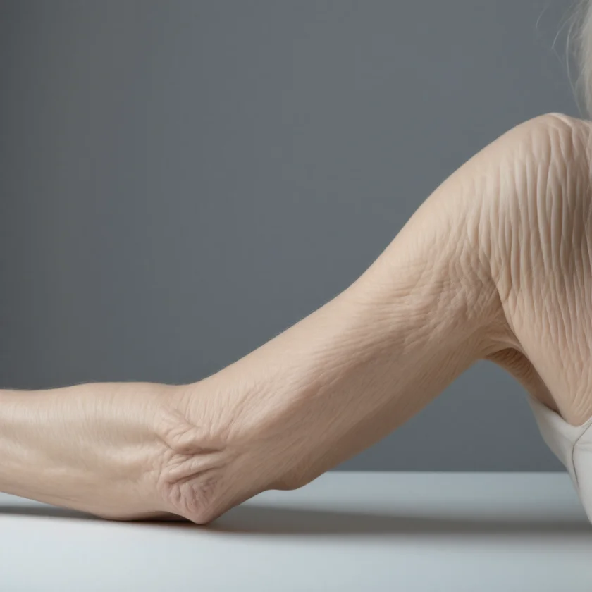 A thin upper arm, the muscle loss of sarcopenia