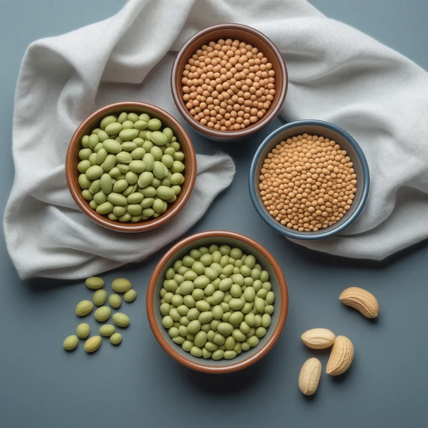 Pumpkin seeds, lentils and peanuts
