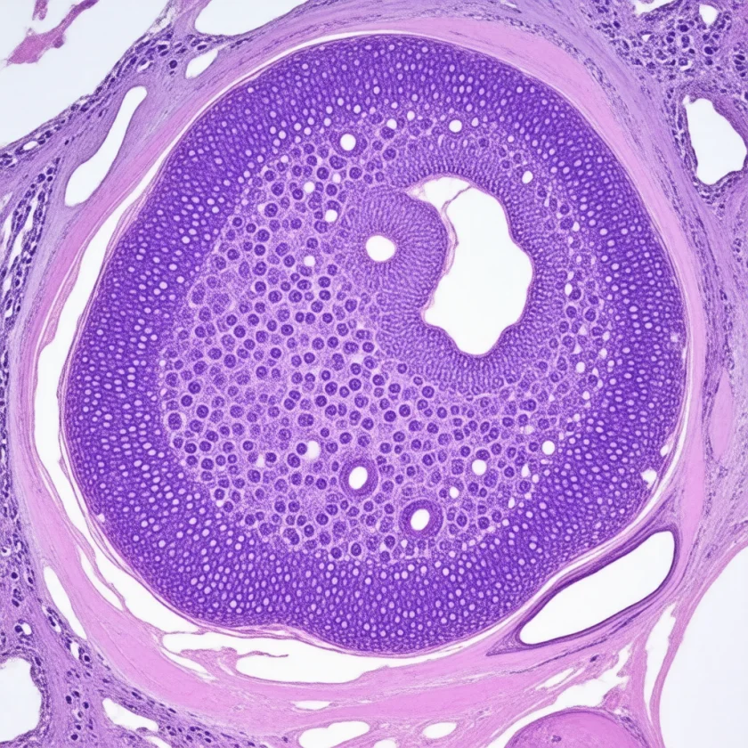 A Peyer's patch, immune tissue in the gut wall
