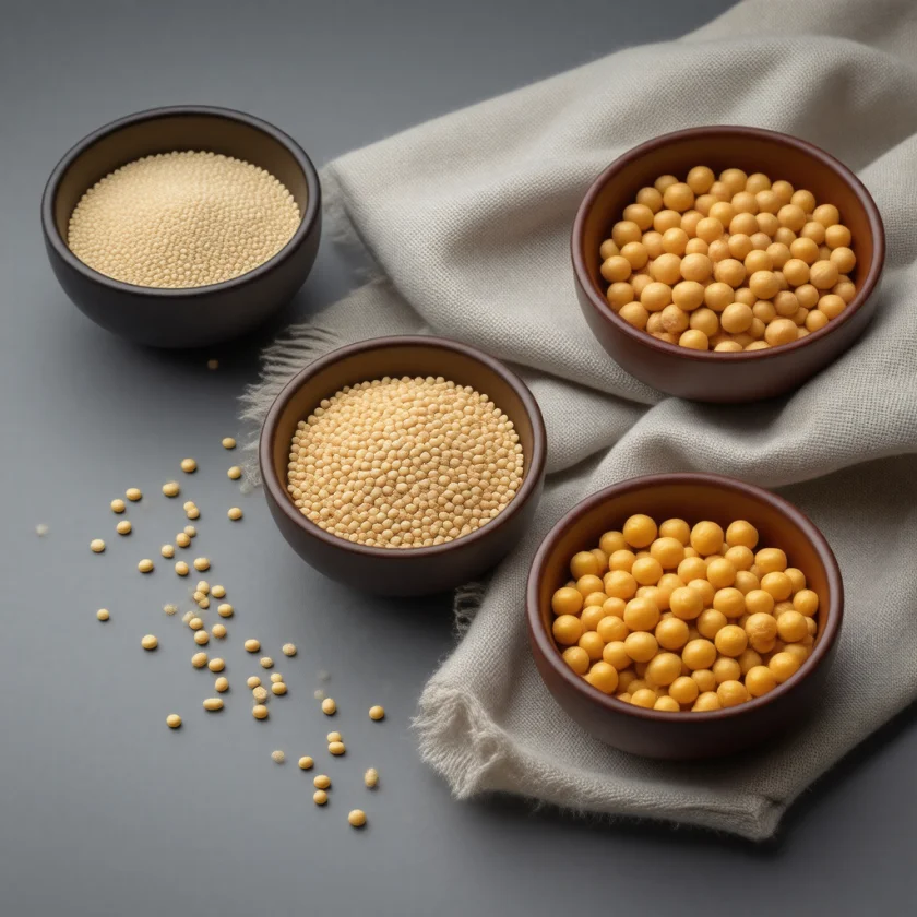 Sesame seeds, cashews and chickpeas