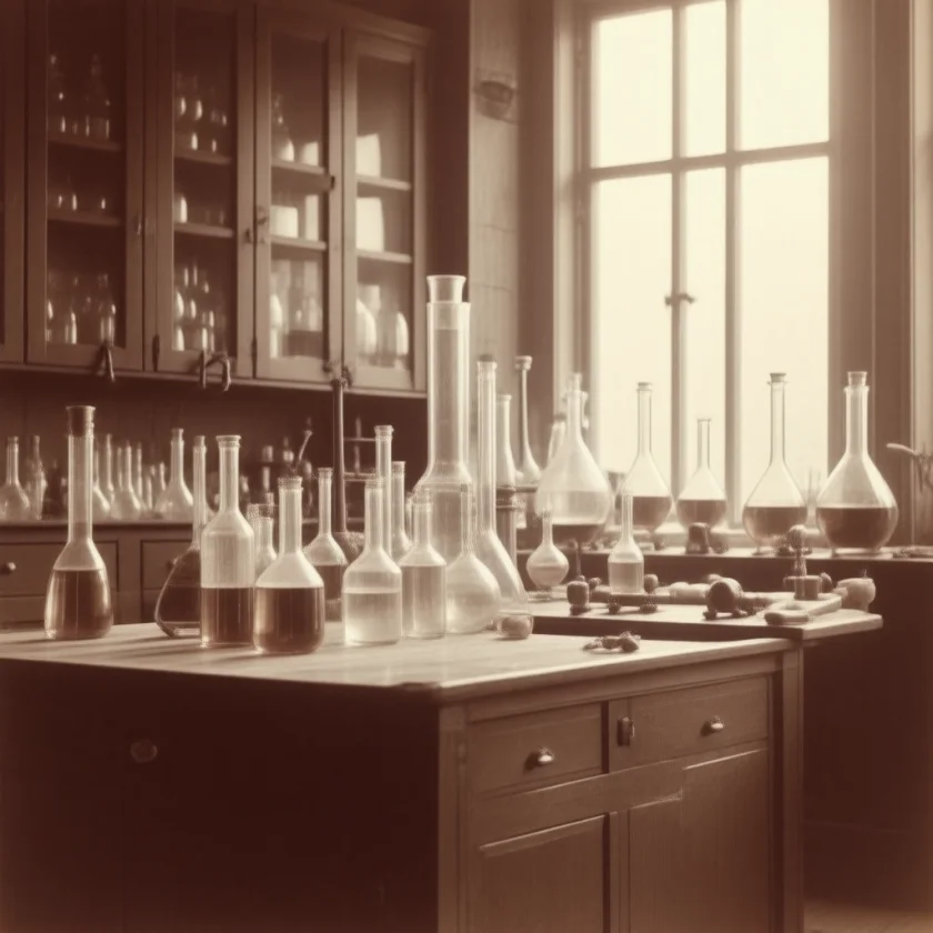 An early chemistry bench of the Fischer era