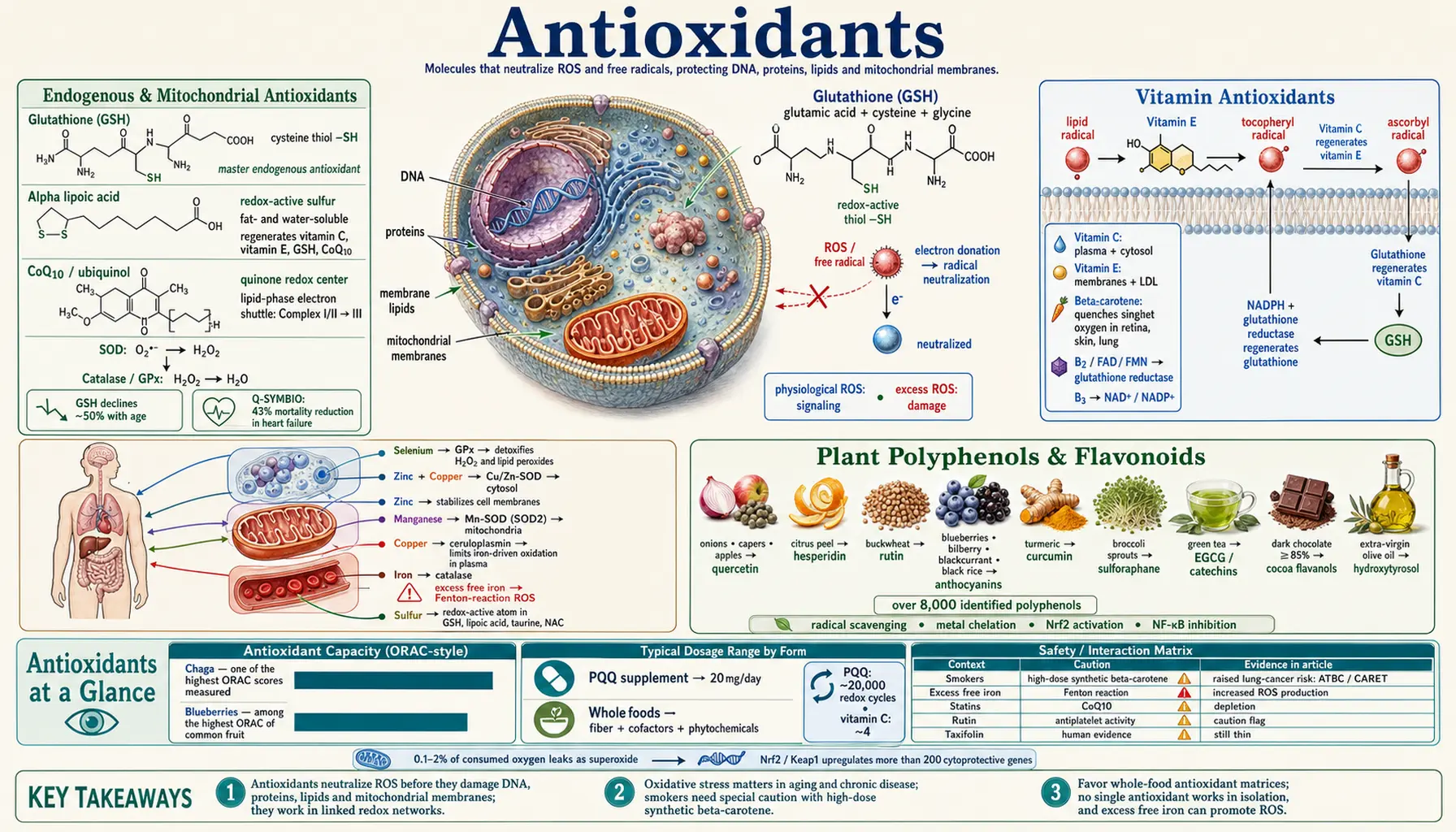 Antioxidants — scientific infographic poster