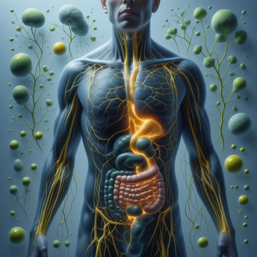 Anatomical illustration of body systems benefiting from Chlorella