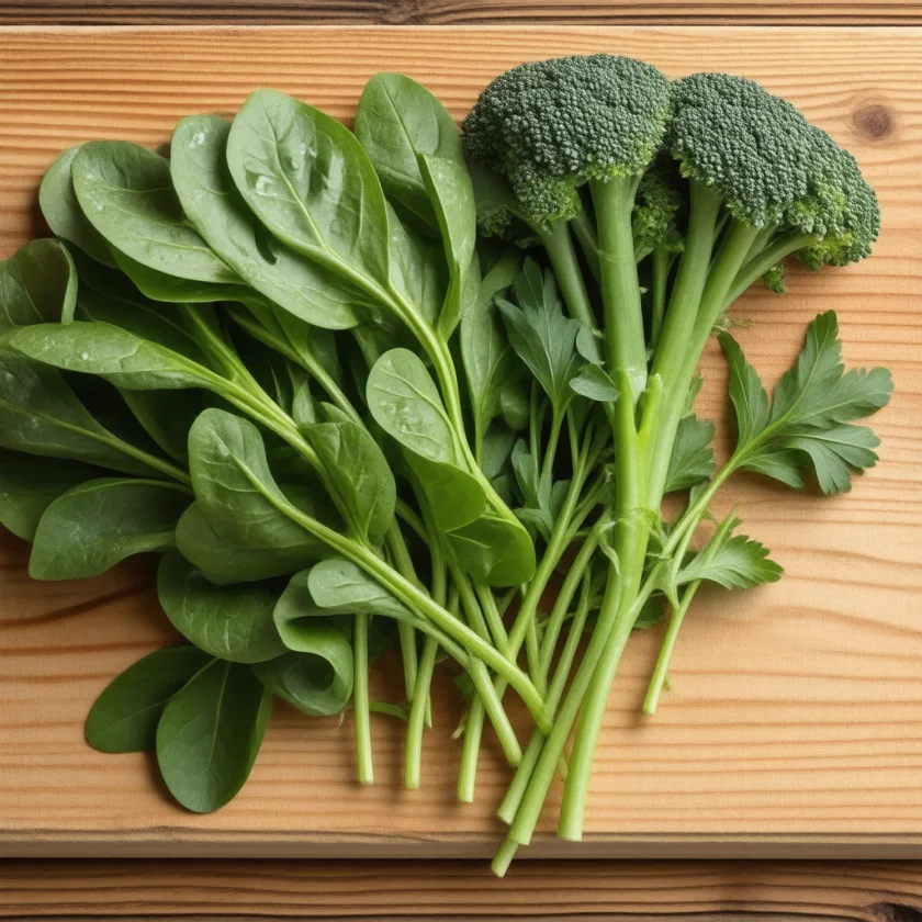 Spinach, parsley and broccoli, rich in chlorophyll