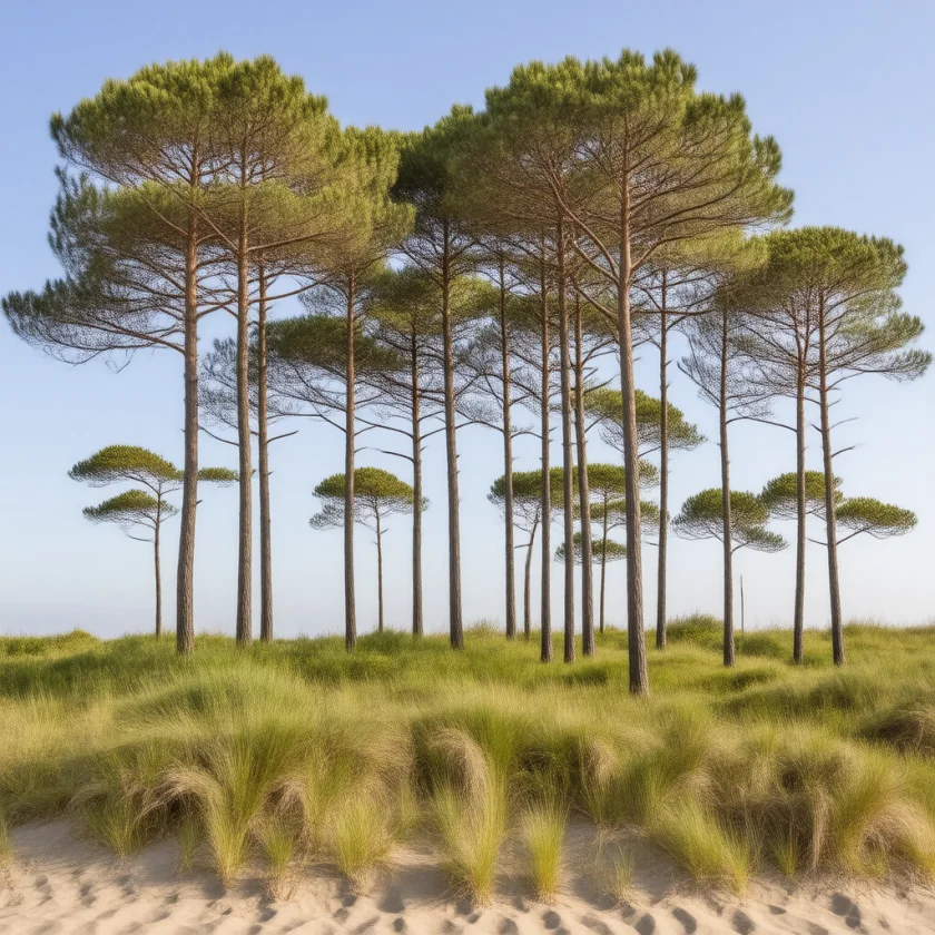 Maritime pines on the Atlantic coast of France