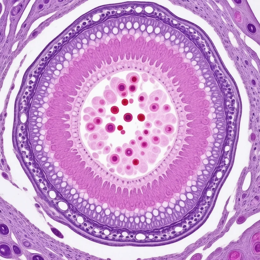 Artery wall with its thin inner lining