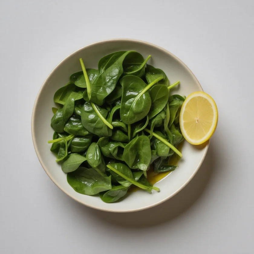 Spinach with olive oil