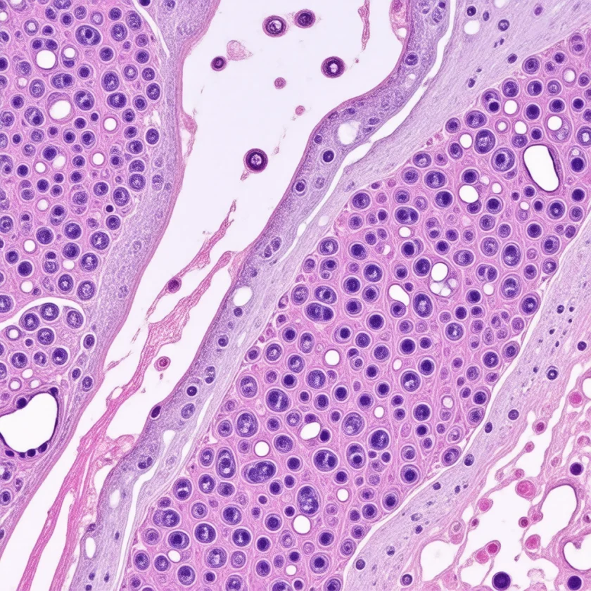 Lung tissue with smoke pigment deposits