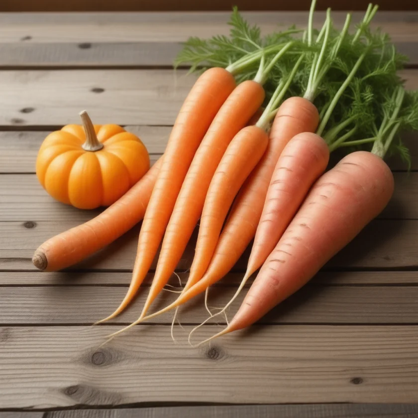 Carrots, sweet potatoes and pumpkin