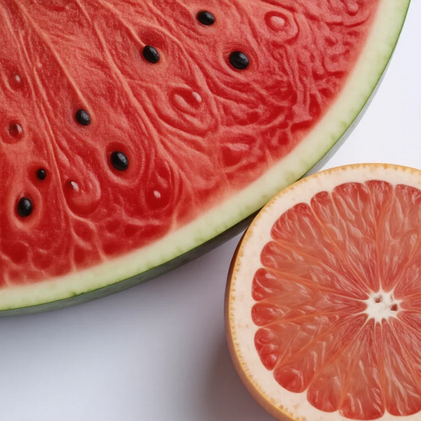 Watermelon and pink grapefruit, sources of lycopene
