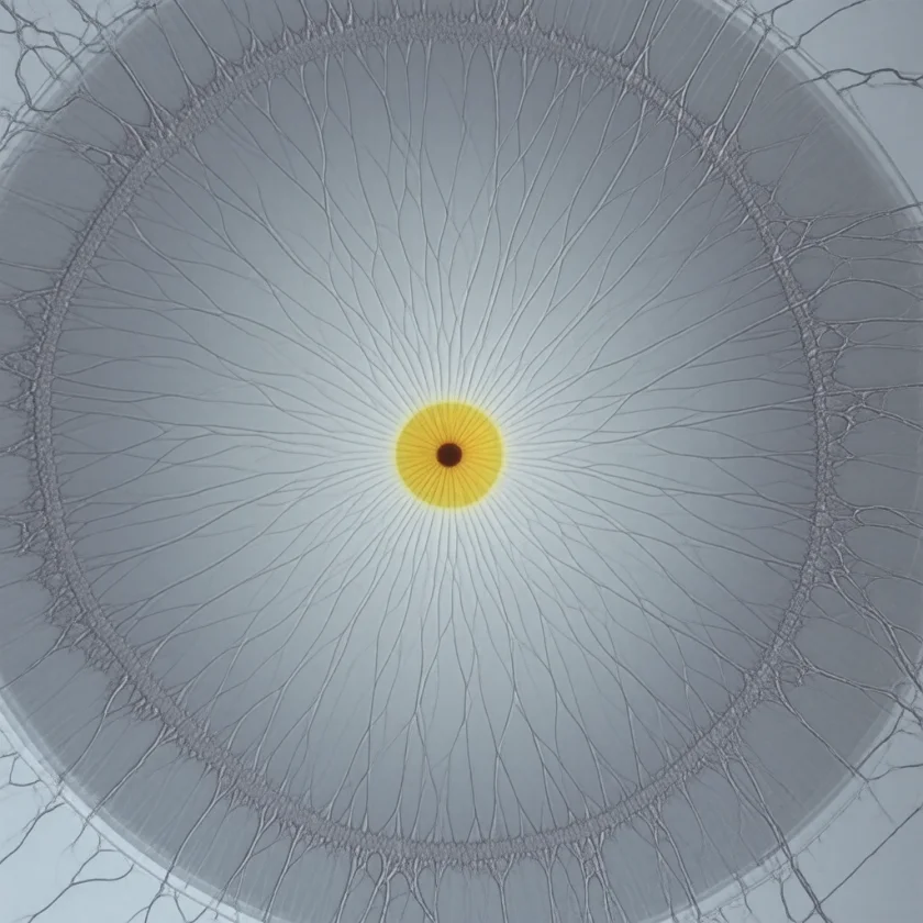 The yellow macular pigment in a retina