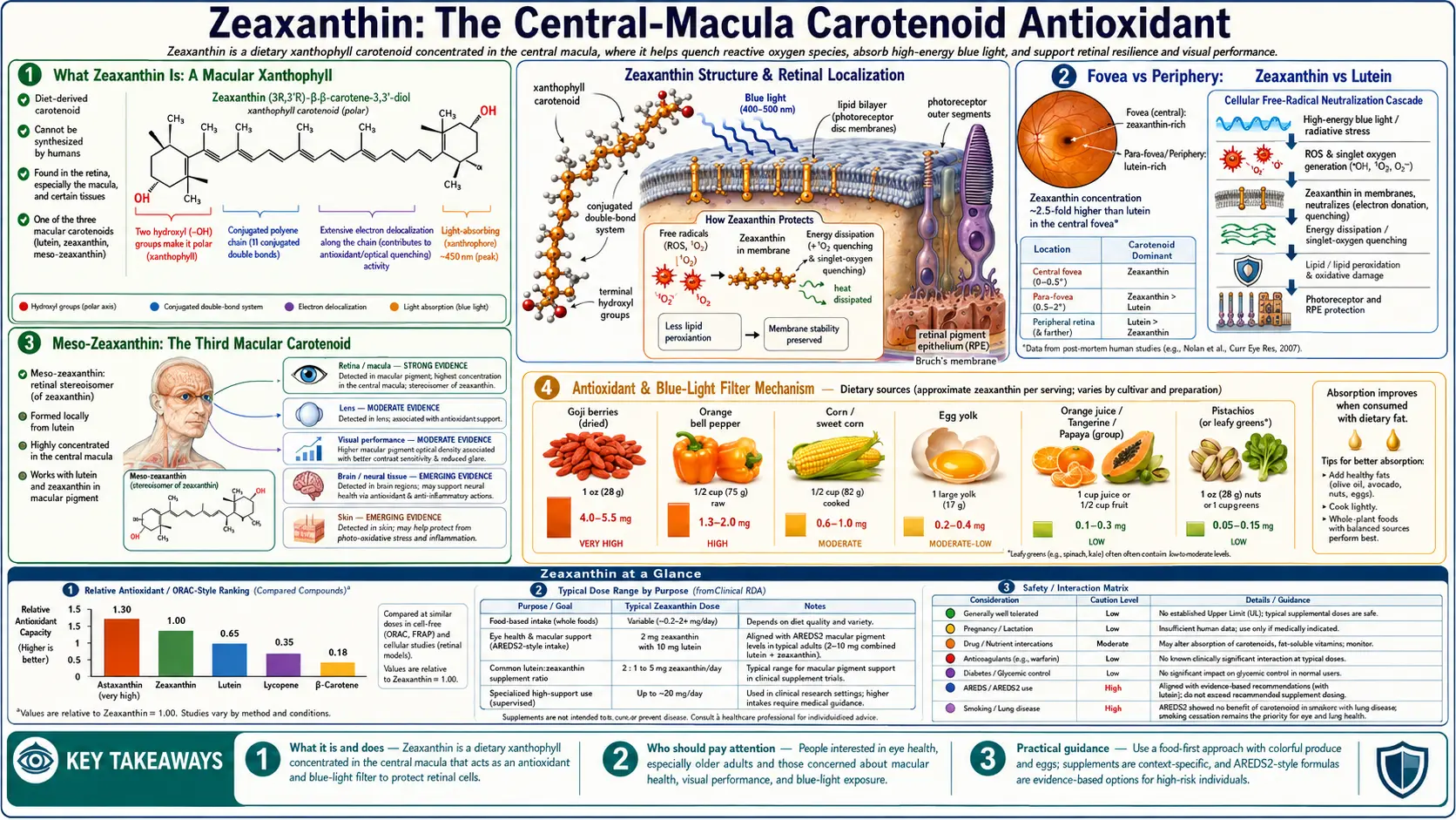 Zeaxanthin — scientific infographic poster