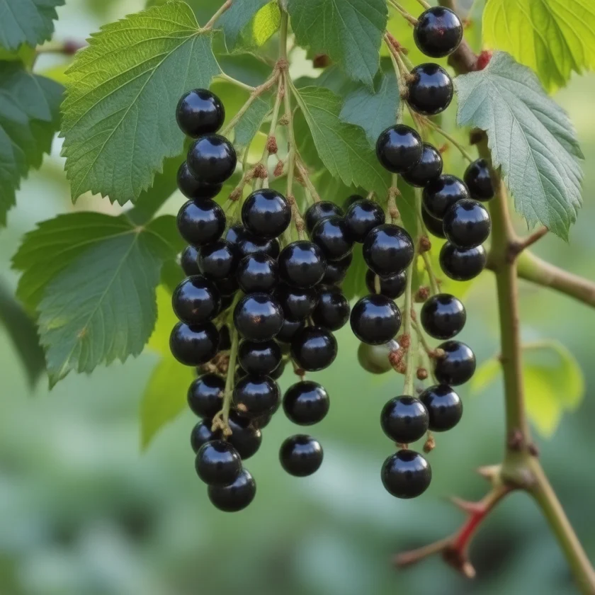 Black currants on the bush