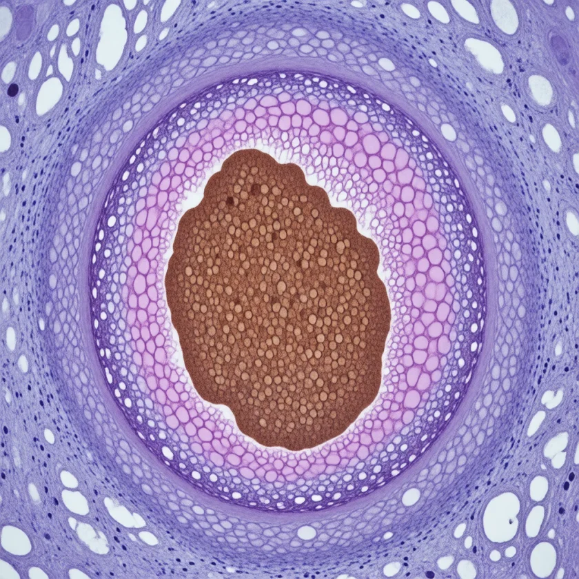 Pigment layer and choroid behind the retina