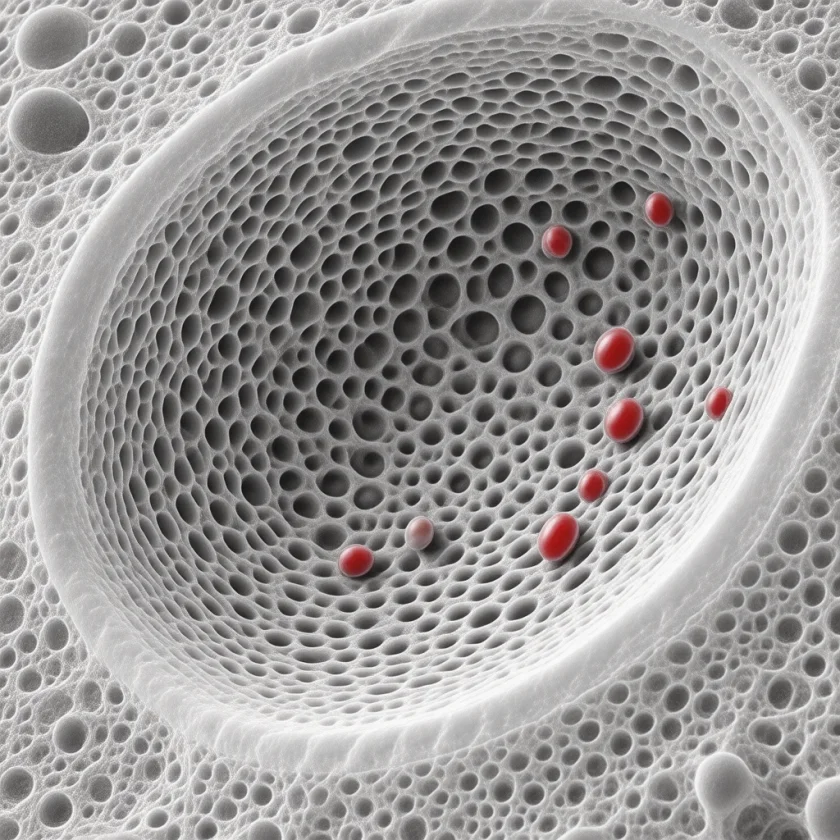 Inner lining of an artery, magnified