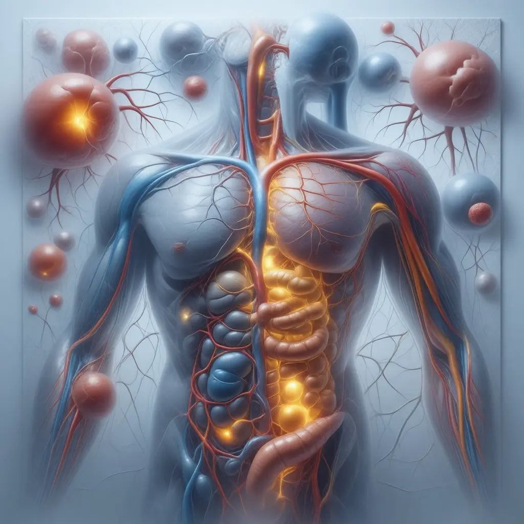 Anatomical illustration of body systems benefiting from Fisetin