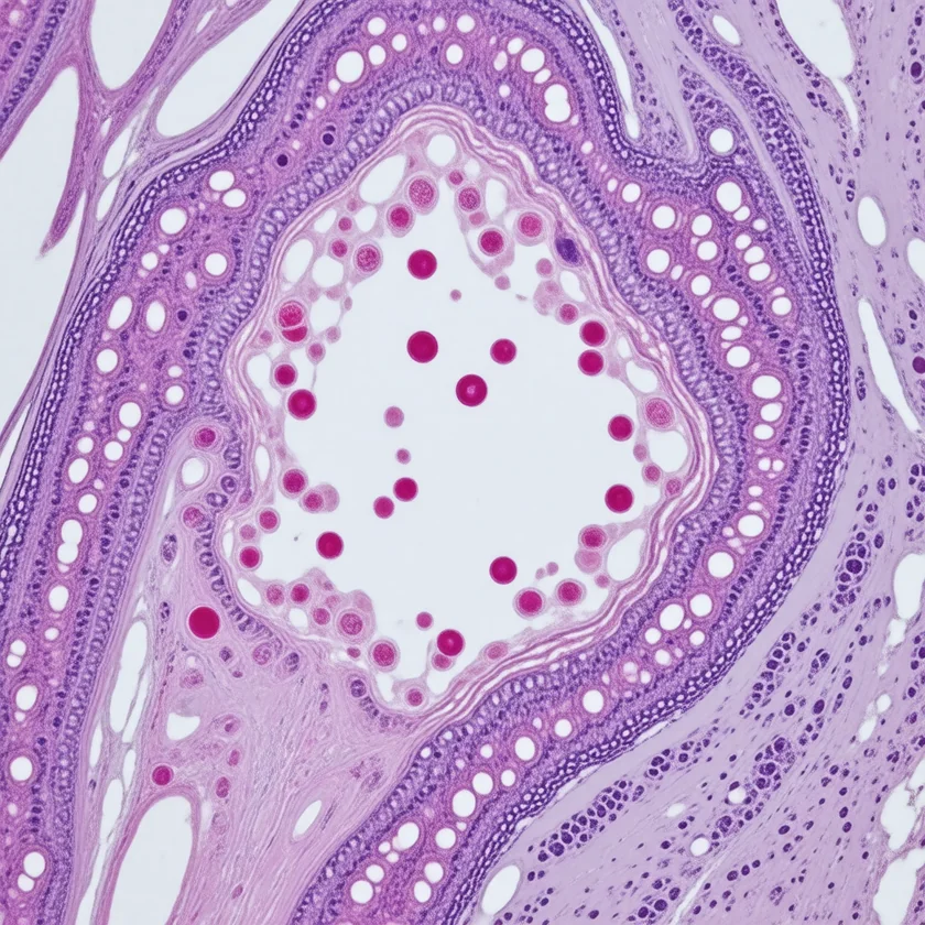 A vein wall in cross-section