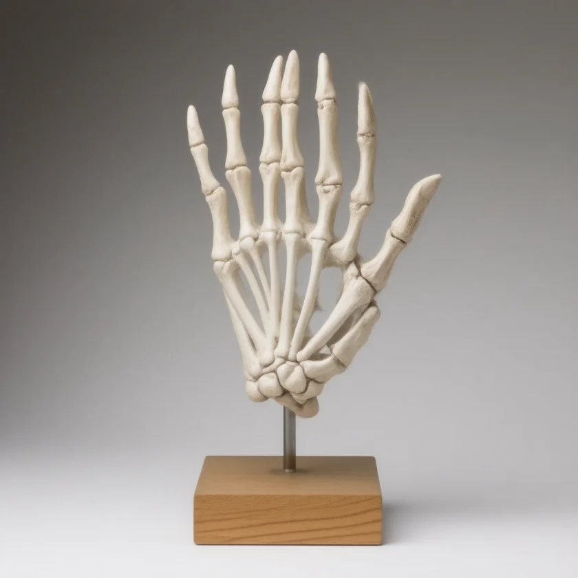 Bony lumps of hand osteoarthritis, shown as a teaching model