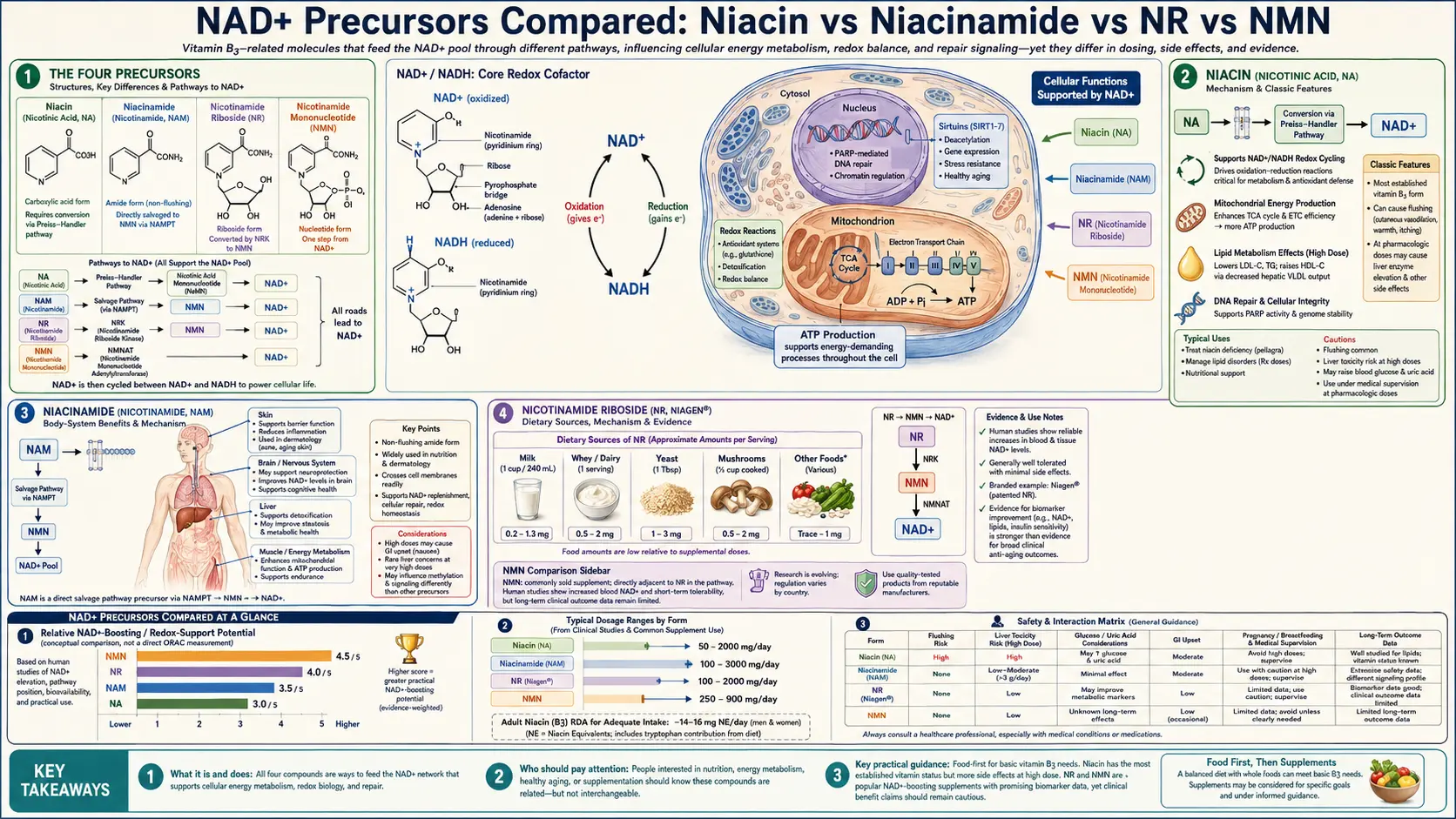 nicotinamide adenine dinucleotide Precursors Compared — scientific infographic poster