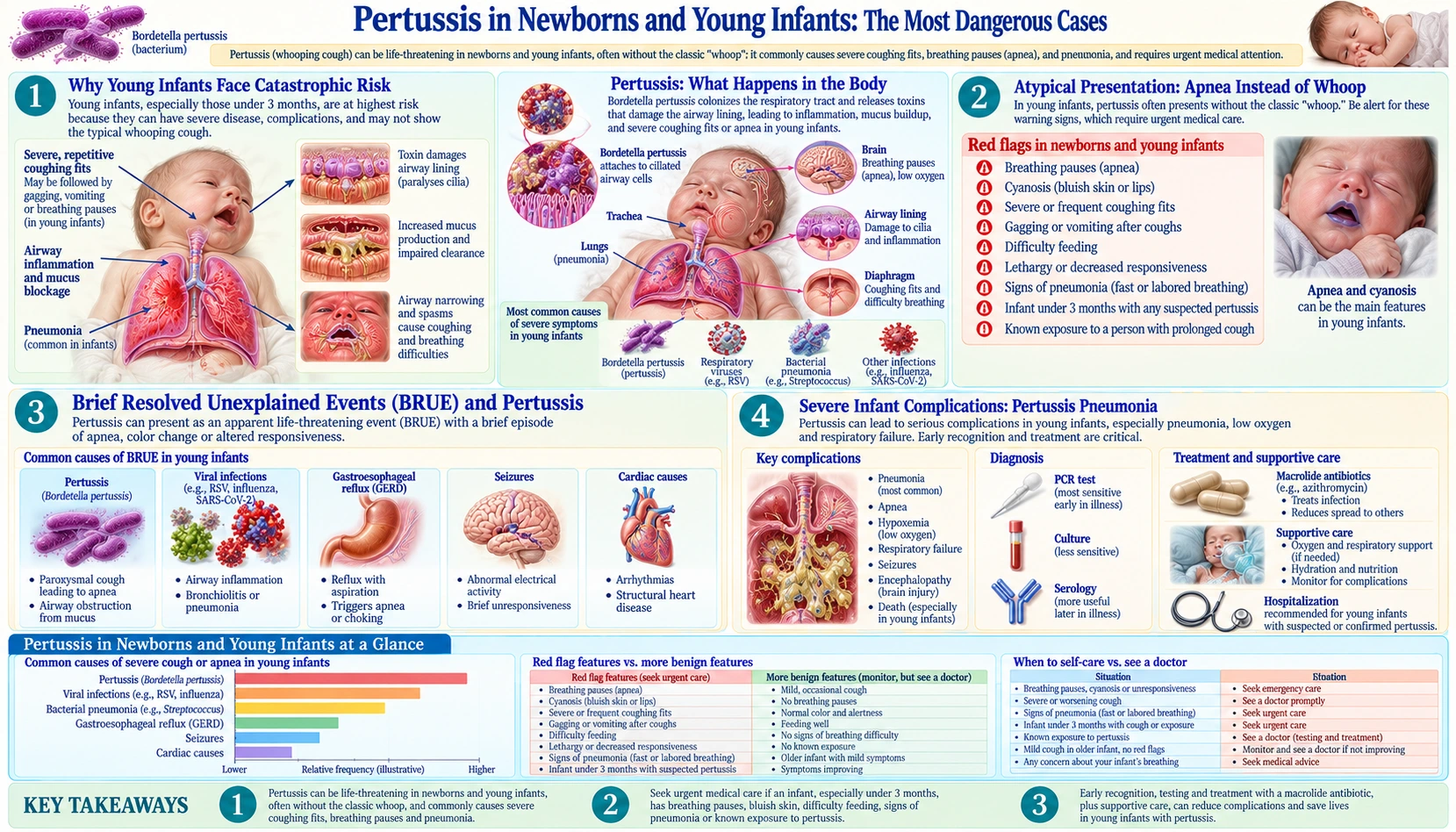 Pertussis in Infants — scientific infographic poster