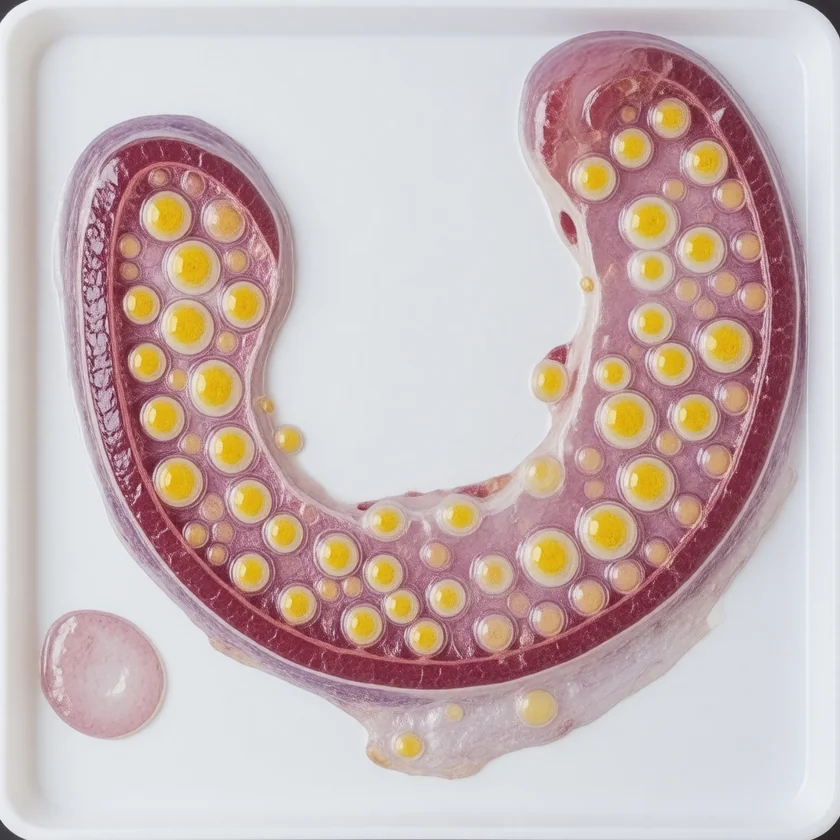 Advanced pseudomembranous colitis with yellow-white plaques