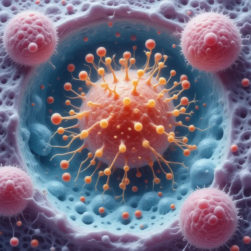 Human tissue infected by Escherichia coli