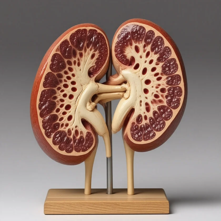 Kidney damage from hemolytic uremic syndrome, shown as a model