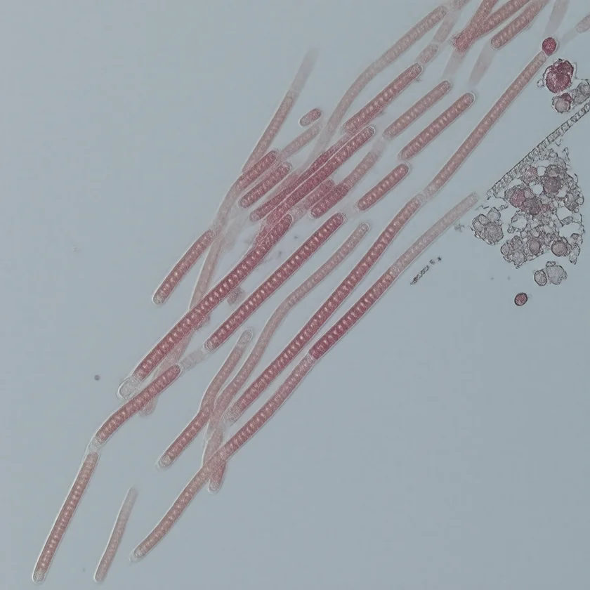 H. pylori as curved pink rods in a Gram stain