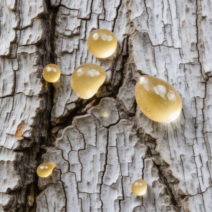 Mastic resin tears from the mastic tree of Chios