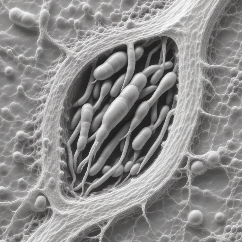 Klebsiella biofilm on a catheter surface