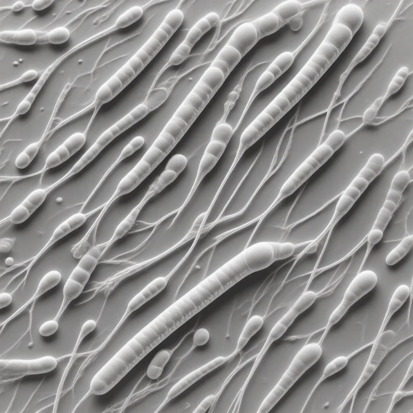 Listeria monocytogenes, a short rod-shaped bacterium