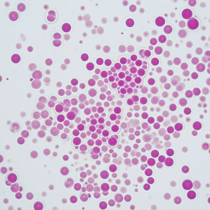Meningococci in spinal fluid on a Gram stain