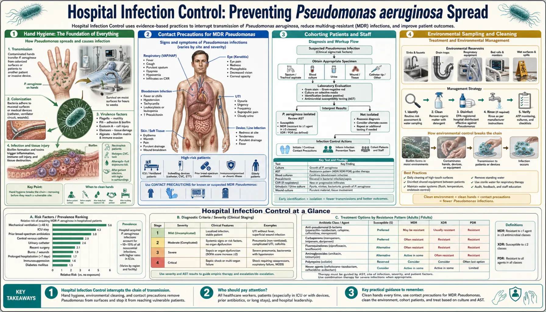 Hospital Infection Control — scientific infographic poster