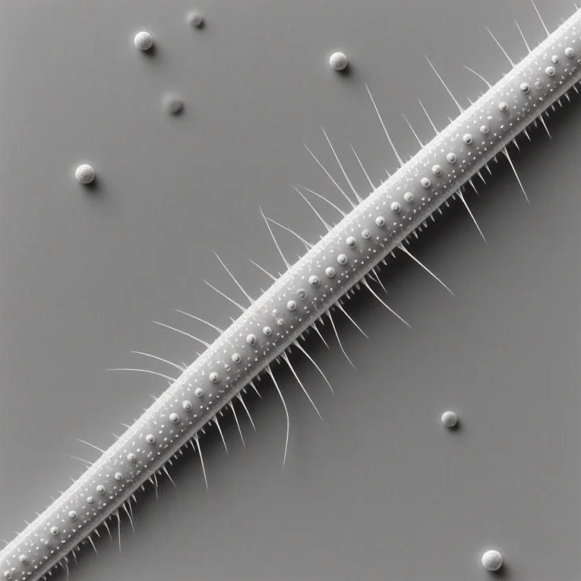 Bacteriophages, viruses that infect bacteria, on a bacterial cell