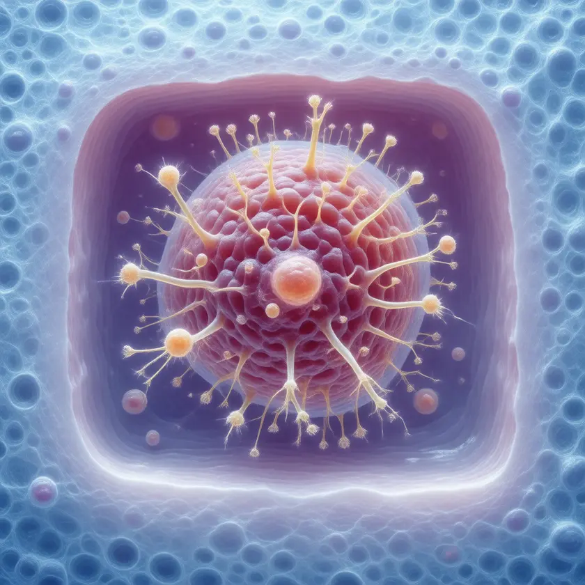 Human tissue infected by Salmonella typhimurium