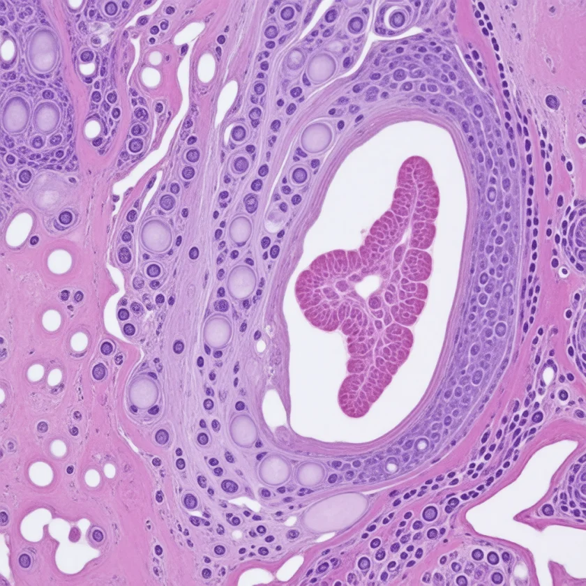 An intestinal ulcer over a lymphoid patch in typhoid